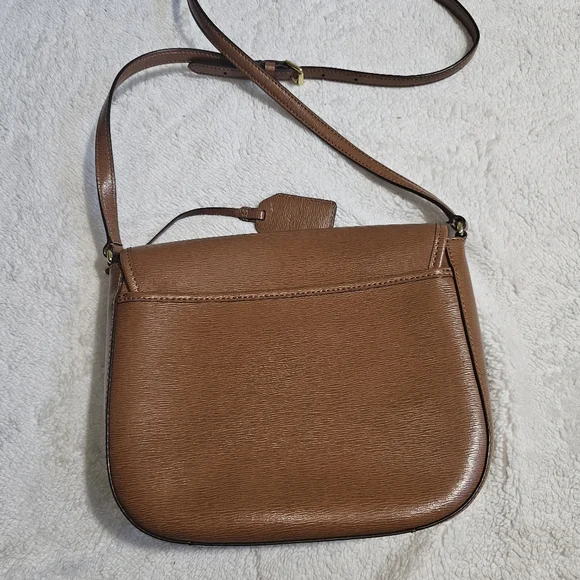 Lauren Ralph Lauren Leather Crossbody Saddlebag - Picture 7 of 11